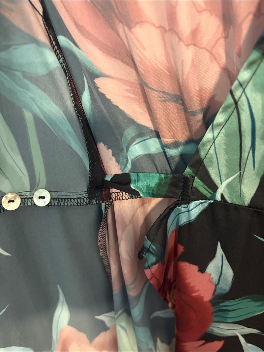 Show Me Your MuMu Black Maxi Wrap Dress with Burgundy Floral - Picture 10 of 14